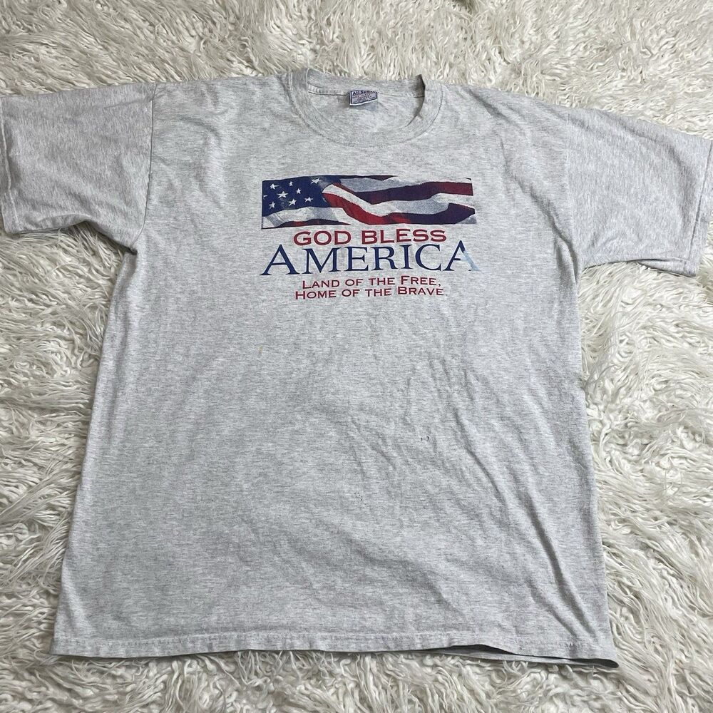 VTG God Bless America T Shirt Size XL All Sport Tag